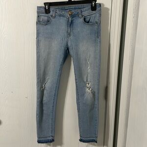 💰Zara Basic Z1975 Premium Denim Light Wash Distressed Jeans Size 6